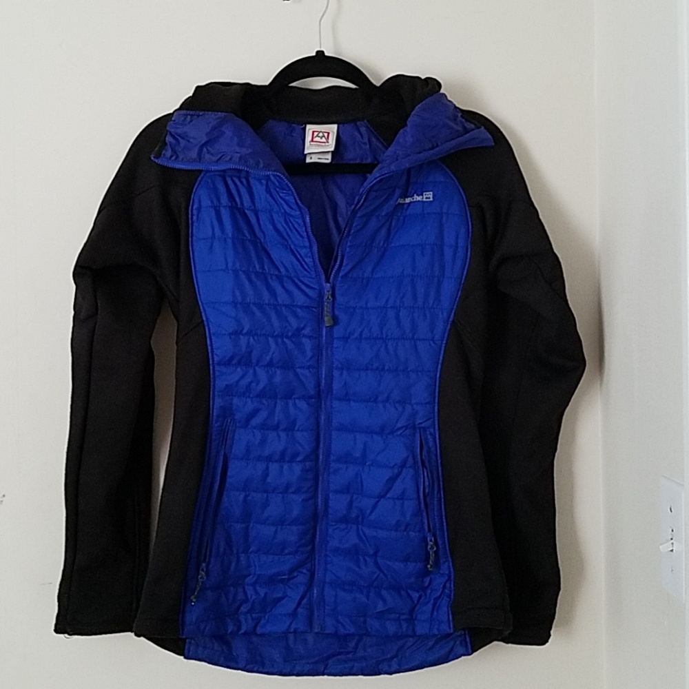 Avalanche Fitted Zip Front Black & Blue Jacket